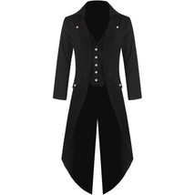 Men Vintage Long Jacket Autumn Retro Cool Uniform Costume Trench Coat Steam Tail - £88.88 GBP