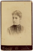 Circa 1890&#39;S Cabinet Card Beautiful Young Woman Dress Goldsmith Springfield Ma - £7.46 GBP