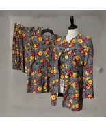 Vintage Short Suit Set By Mondi Floral 2 Piece Jacket Shorts Top Cami Sz... - $102.73 CAD