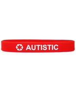 Autistic Medical Alert Wristband Bracelet in Red - £2.27 GBP