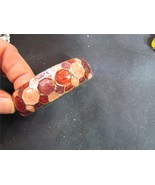 Vintage Cuff Bracelet w/ Hinge Costume Jewelry Rose Salmon Purple 6&quot; - $270.65 MXN