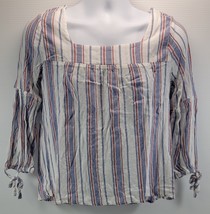 MM) Hiatus Woman Square Neck Slit Sleeve Striped Shirt Top Medium - $9.89 MM) Hiatus Woman Square Neck Slit Sleeve Striped Shirt Top Medium - $9.89