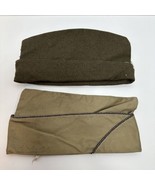Two WW2 Era US Army Garrison Hats one Warrant Officer Piping - £11.67 GBP