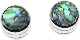 Chrome Set of 2 Push on Fit Abalone Top Guitar Knobs Dome Knobs Bass Kno... - £14.01 GBP