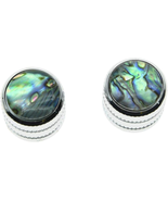 Chrome Set of 2 Push on Fit Abalone Top Guitar Knobs Dome Knobs Bass Kno... - £13.91 GBP