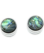 Chrome Set of 2 Push on Fit Abalone Top Guitar Knobs Dome Knobs Bass Kno... - £13.51 GBP