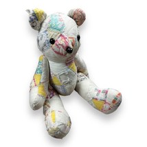 Upcycled Vtg Quilt Teddy Bear Distressed Patchwork Quilted 20” Stuffed Plush - £34.91 GBP