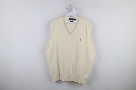 Vintage Ralph Lauren Mens 2XL XXL Distressed Pima Cotton Knit Sweater Ve... - £34.42 GBP