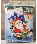 Design Works Felt Stocking Kit Sleigh Ride 18&#39;&#39; New Jewels Sewing Needle... - $444.62 MXN