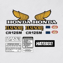 Sticker Emblem Honda CR125M CR250M ELSINORE 1973 Side Cover Fuel Gas (Fr... - £27.53 GBP