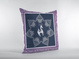 16 Navy Purple Horse Suede Throw Pillow - £40.15 GBP