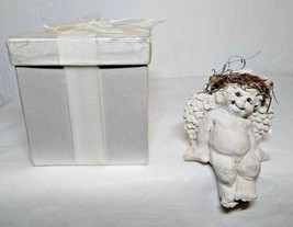 Cute L&#39;il Chubby Cherub! Shelf sitting, small 3&quot; from seated position. Unglazed - £9.48 GBP