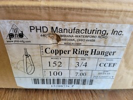 (90) PHD 152 Adjustable Copper Tubing Swivel Ring Hanger 3/4&quot; X 3/8 Inch... - £53.74 GBP