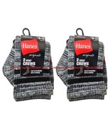 2Pk x 2pair=4Pairs Hanes Originals Premium Mens Soft Crew Socks Black Gr... - $363.45 MXN