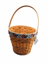 Wooden Sports Natural Basket W/Handle 14x8 In -Decorative - £28.39 GBP