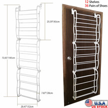 36 Pairs Over-The-Door Shoes Rack Wall Hanging Closet Organizer Storage Stand - £45.83 GBP