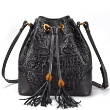 2022 New Leather Vintage Embossed Versatile Women&#39;s Bags Cow Leather Soft Open P - £118.30 GBP