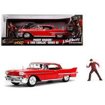 1958 Cadillac Series 62 Red with Freddy Krueger Diecast Figurine &quot;A Nightmare... - £38.02 GBP
