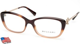 New Bvlgari 4145-B 5362 Havana Gradient Brown Eyeglasses 55-17-140mm B38mm Italy - £191.91 GBP