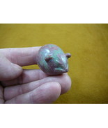 (Y-MOU-566) little pink gray Roly Poly Mouse Mice gemstone STONE carving... - €17,41 EUR