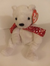 TY Beanie Baby 2000 Holiday Teddy White Bear 7&quot; Tall Retired Mint With A... - £19.92 GBP