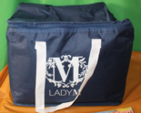 Lady M Confectionary Blue Cooler Logo Tote Zip Top Padded Insulated Reus... - £31.15 GBP