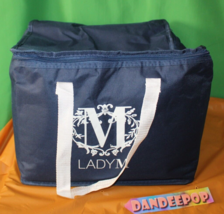 Lady M Confectionary Blue Cooler Logo Tote Zip Top Padded Insulated Reusable Bag - £31.64 GBP