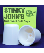 2 eXtra Tall Toilet Bowl cAps 1/4&quot; screw On White Plastic Bolt Covers to... - €27,84 EUR