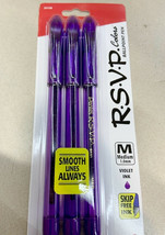 NEW Pentel 3-Pack RSVP Colors Capped Ballpoint Pens VIOLET Ink BK91CRBP3V - £5.11 GBP