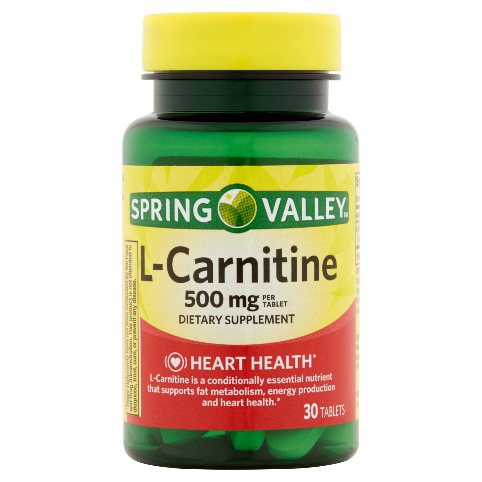 Spring Valley L-Carnitine Capsules 500mg Heart Health 30 Count - £14.67 GBP