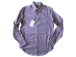 NWT Robert Graham Minnow in Navy Stripe Tailored Fit Flip Cuff Shirt S $198 - $53.46