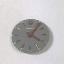 Bulova Accutron Watch Dial Round 19.5mm Grey Gold Red - $9.61