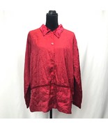 Kathie Lee Woman Satin Blouse Red Size XL 40W/42W - $19.53 CAD