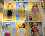 2003 McCalls Sewing Pattern 4066 18&quot; Doll Wardrobe 6 Outfits Poodle Skir... - £11.19 GBP