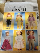 2003 McCalls Sewing Pattern 4066 18" Doll Wardrobe 6 Outfits Poodle Skirt 12467 - $14.01