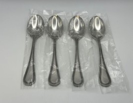Set of 4 Towle 18/8 Stainless Steel BEADED ANTIQUE Teaspoons - £142.22 GBP
