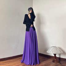 Purple Floor Length Chiffon Skirt Summer Women Plus Size Chiffon Maxi Skirts image 6