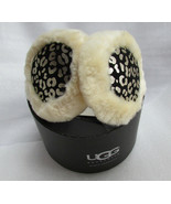 UGG Wired Earmuffs Shearling Black Silver Leopard New - $1,787.59 MXN