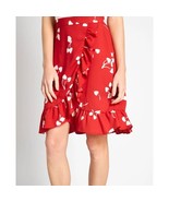 ModCloth Red White Cherry Ruffled Wrap Skirt Size 2 NWT - $29.69