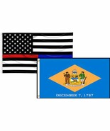 3x5 USA Red Blue Line Delaware State 2 Flag Wholesale Set Combo 3&#39;x5&#39; Do... - $18.97 CAD