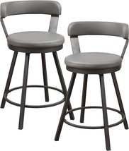 Homelegance Appert Swivel Counter Height Chair (Set Of 2), 25 In Sh, Gray. - £166.71 GBP