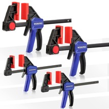 WORKPRO Mini Bar Clamps for Woodworking, 6&quot;(2) and 4-1/2&quot;(2), 4-Piece On... - £31.96 GBP