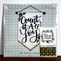 2025 Wall Calendar and Matching Pocket Planner 12x24 Joy Courage Kindness - $14.49