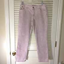 Chico&#39;s Platinum Pink Denim Jeans Size 0 Ankle Cropped Pockets Ultimate Fit - £12.70 GBP