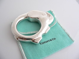 Tiffany &amp; Co Elephant Baby Rattle Baby Gift Pouch Heirloom Silver Nature Love - £607.34 GBP