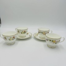 Wedgwood 4 Teacups &amp; Two Saucers Mirabelle R4537 Floral Bone China England - $58.50