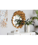 Samuel Modern Antique Goldleaf Metal Butterfly Accent Wall Mirror - $3,667.11 MXN