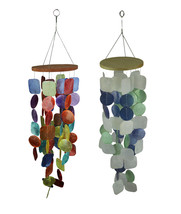 Set of 2 Capiz Shell Wind Chimes for Garden Patio Yard Coastal and Multicolor - £39.65 GBP