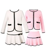 Richie House Girls' 2 pcs Knit Suit Set Long Sleeve Jacket with Skirt RH1963 - £32.47 GBP