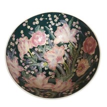 Vtg Porcelain Macau Style Asian Hand Painted Floral Petunia Decorative Bowl - £35.40 GBP
